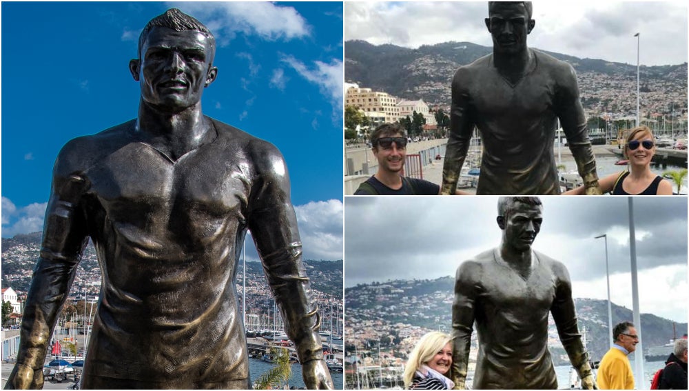 La estatua de Cristiano Ronaldo en Portugal que vuelve a ser viral por las mofas sobre sus 'genitales' La estatua de Cristiano Ronaldo en Portugal que vuelve a ser viral por las mofas sobre sus 'genitales'
