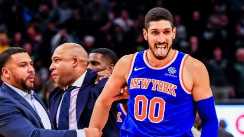 Enes Kanter, en un partido de los New York Knicks