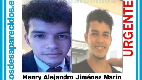 Imagen difundida de Henry Alejandro Jim&eacute;nez Mar&iacute;n, desaparecido el 1 de enero en Orihuela Costa