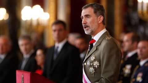 El Rey Felipe VI durante su discurso en la Pascua Militar