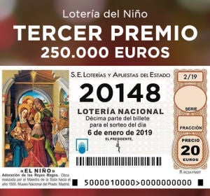 20148, tercer premio de la Lotería del Niño 20148, tercer premio de la Lotería del Niño