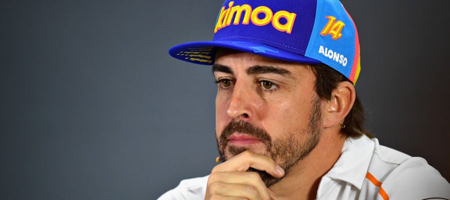 Fernando Alonso, durante una rueda de prensa Fernando Alonso, durante una rueda de prensa