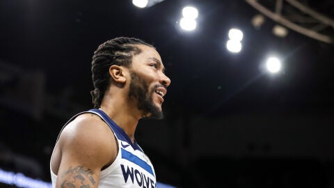 Derrick Rose, durante un partido con los Timberwolves