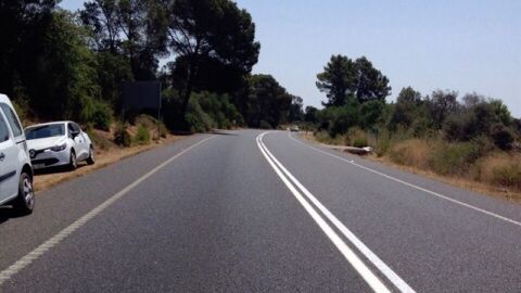 Un tramo de la carretera Llucmajor-Campos