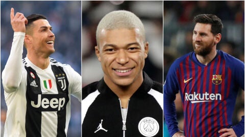Cristiano Ronaldo, Mbapp&eacute; y Messi