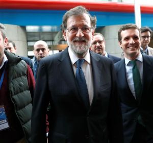 Mariano Rajoy y Pablo Casado en la entrada a la convención del PP Mariano Rajoy y Pablo Casado en la entrada a la convención del PP
