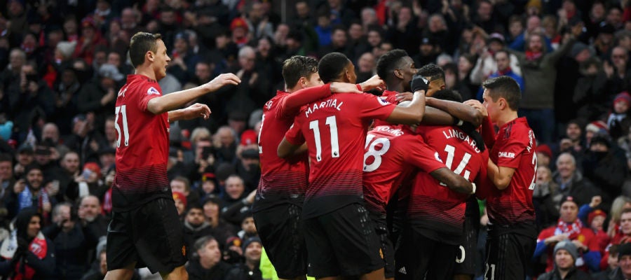 El Manchester United celebra un gol El Manchester United celebra un gol