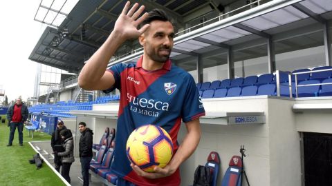 El jugador del Huesca, Enric Gallego. 