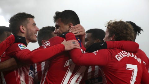 El Atl&eacute;tico celebra un gol