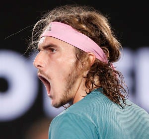 El tenista griego Tsitsipas celebra su victoria El tenista griego Tsitsipas celebra su victoria