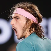 El tenista griego Tsitsipas celebra su victoria El tenista griego Tsitsipas celebra su victoria
