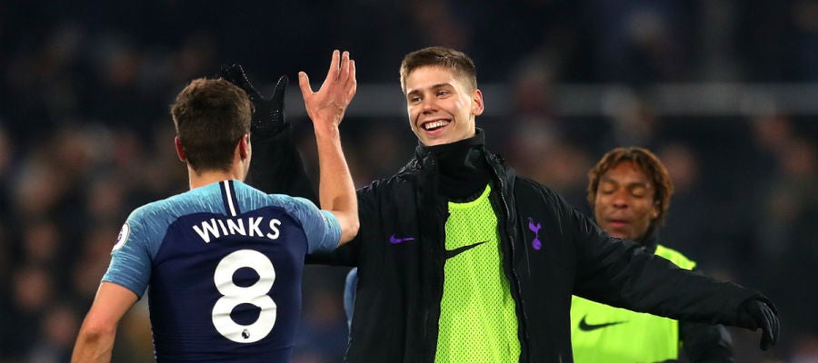 Winks, tras marcar un gol con el Tottenham Winks, tras marcar un gol con el Tottenham