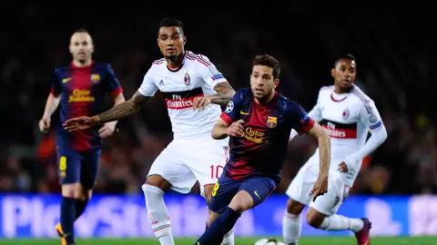 Boateng, durante un partido contra el Barcelona en 2013 Boateng, durante un partido contra el Barcelona en 2013