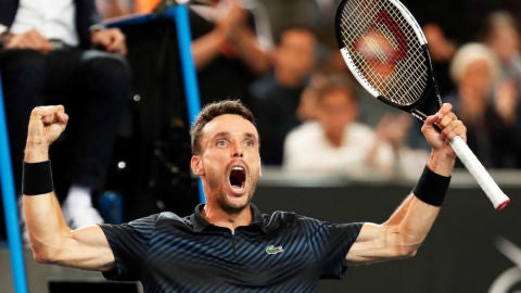Roberto Bautista Agut celebra su pase a cuartos