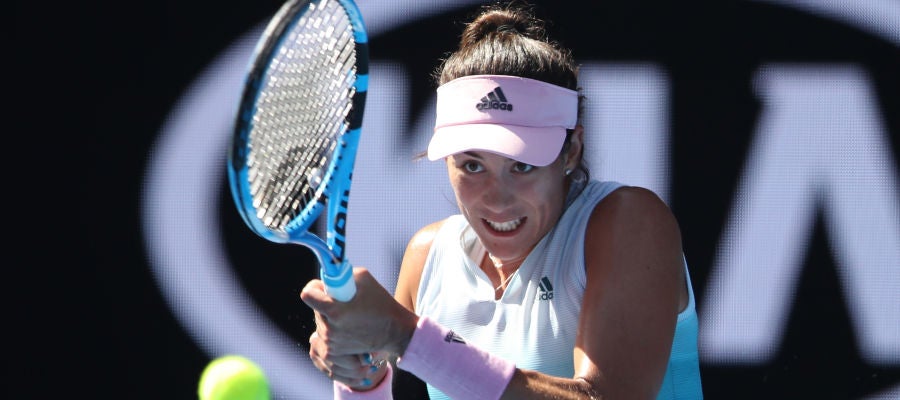 Muguruza, durante el partido contra Pliskova Muguruza, durante el partido contra Pliskova