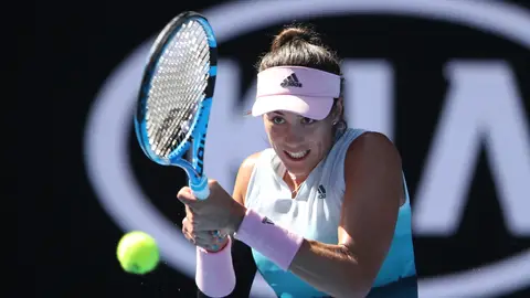 Muguruza, durante el partido contra Pliskova Muguruza, durante el partido contra Pliskova
