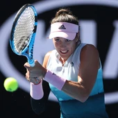 Muguruza, durante el partido contra Pliskova Muguruza, durante el partido contra Pliskova