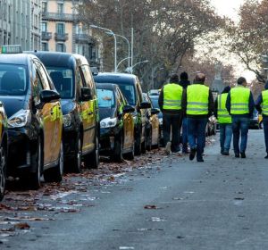 Huelga de taxistas en Barcelona Huelga de taxistas en Barcelona