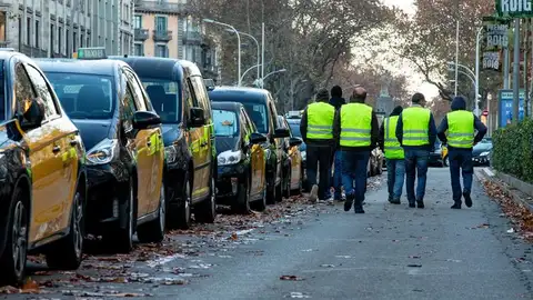 Huelga de taxistas en Barcelona Huelga de taxistas en Barcelona