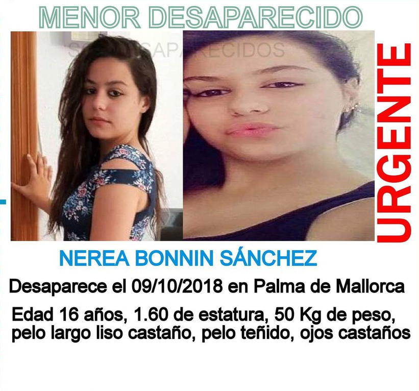 Se busca a una chica de 16 años desaparecida en Palma desde octubre Se busca a una chica de 16 años desaparecida en Palma desde octubre