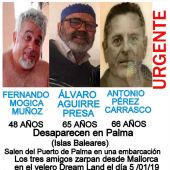 Fernando Mogica, Álvaro Aguirre y Antonio Fernández desaparecidos desde el 5 de enero