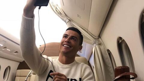 Cristiano Ronaldo, en su avi&oacute;n privado