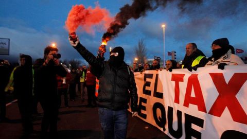 Huelga de taxis en Ifema