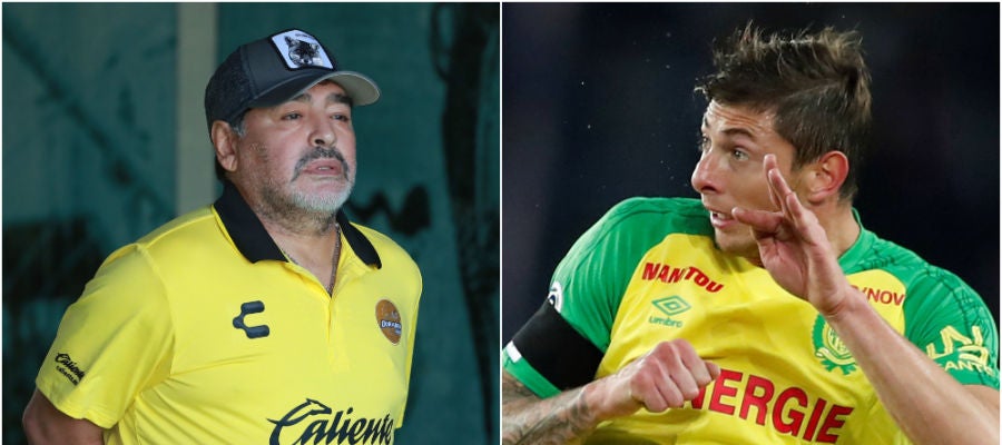Diego Armando Maradona y Emiliano Sala Diego Armando Maradona y Emiliano Sala