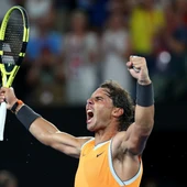 Rafa Nadal celebra su triunfo ante Stefanos Tsitsipas Rafa Nadal celebra su triunfo ante Stefanos Tsitsipas