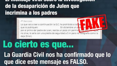 Imagen del bulo que circula por WhatsApp sobre la desaparici&oacute;n de Julen.
