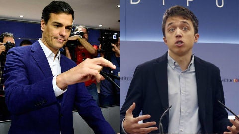 Pedro S&aacute;nchez e &Iacute;&ntilde;igo Errej&oacute;n durante sus renuncias como diputados
