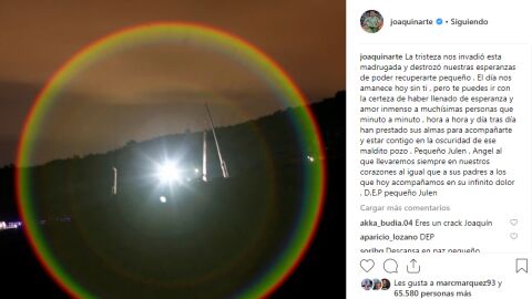 El mensaje de Joaqu&iacute;n en redes sociales