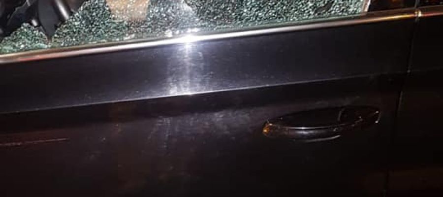 El VTC que recibió el disparo El VTC que recibió el disparo