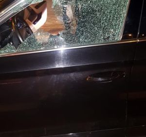 El VTC que recibió el disparo El VTC que recibió el disparo