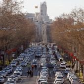 Los taxistas bloquean la Castellana en Madrid