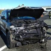 El coche de Douglas Costa, tras el accidente