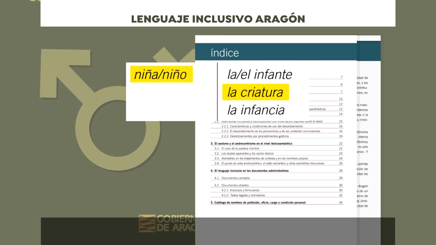 El gobierno aragonés recomienda a sus funcionarios decir "criatura" en lugar de "niño" El gobierno aragonés recomienda a sus funcionarios decir "criatura" en lugar de "niño"
