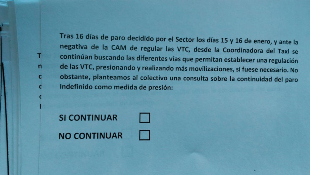 Voto de los taxistas