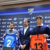 Brezancic y Werner, en su presentación oficial con el Málaga CF