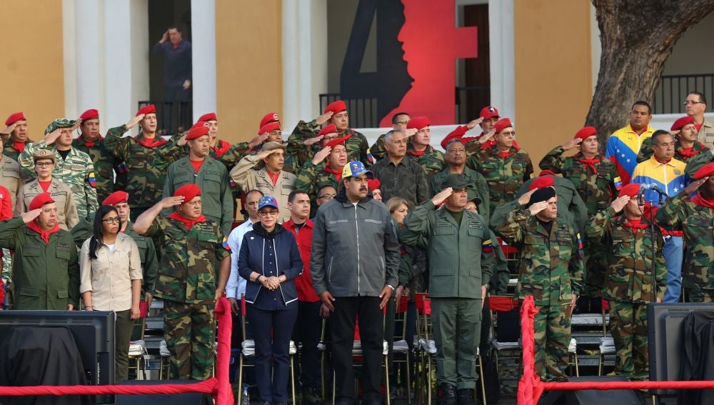 Nicolás Maduro durante un acto de Gobierno con militares en Maracay, Venezuela