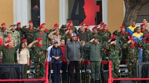 Nicol&aacute;s Maduro durante un acto de Gobierno con militares en Maracay, Venezuela