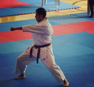Fran Lozano en una competición de Karate Fran Lozano en una competición de Karate