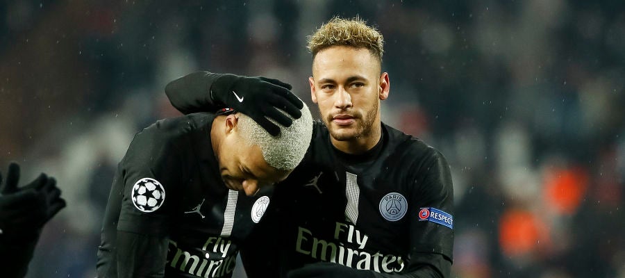 Neymar y Mbappe en un partido del PSG Neymar y Mbappe en un partido del PSG