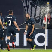 Benzema celebra su gol ante el Ajax