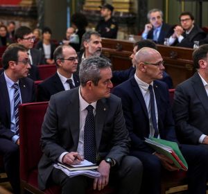 Joaquim Forn junto a Raül Romeva y Oriol Junqueras Joaquim Forn junto a Raül Romeva y Oriol Junqueras