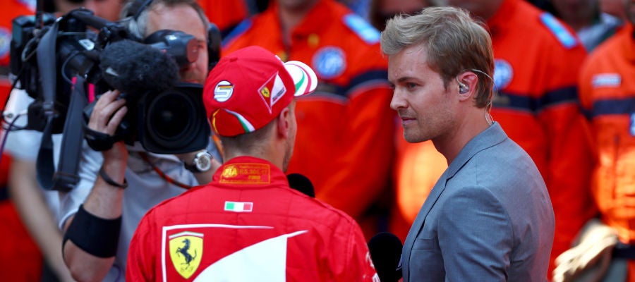 Nico Rosberg y Sebastian Vettel en el GP de Monaco Nico Rosberg y Sebastian Vettel en el GP de Monaco