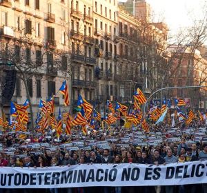 Manifestación en Barcelona contra el juicio del 'procés' Manifestación en Barcelona contra el juicio del 'procés'
