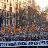 Manifestación en Barcelona contra el juicio del 'procés'