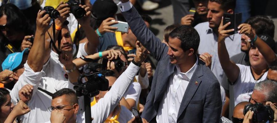 El autoproclamado presidente de Venezuela, Juan Guaidó El autoproclamado presidente de Venezuela, Juan Guaidó