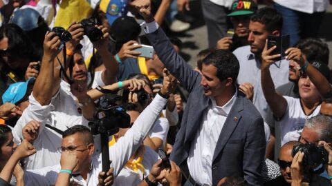 El autoproclamado presidente de Venezuela, Juan Guaid&oacute;